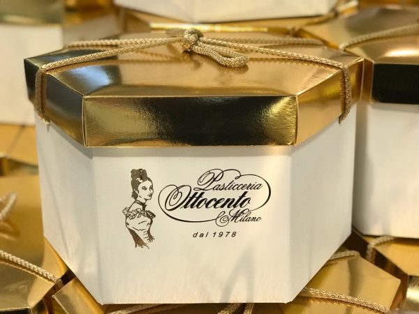 Pasticceria Ottocento - Panettone classico - Confezione scatola oro