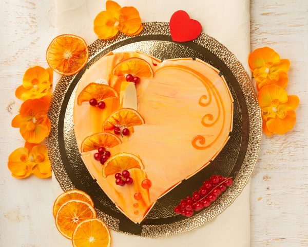Torta Cuore Moderna all'arancia